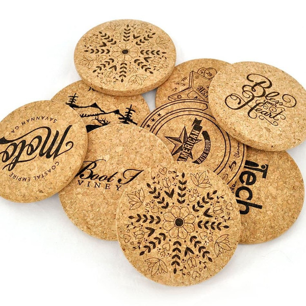 Personalized cork coasters